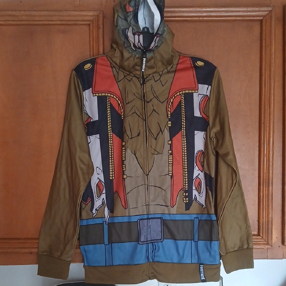 Boy's Olive Green Graphic Zip-Up Windbreaker Jacket by Fortnite